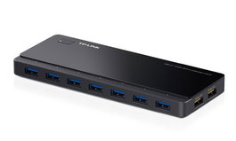 TP-LINK UH720 Hub USB 3.2 Gen 1 (3.1 Gen 1) Type-A con 9 Puertos y Adaptador AC, Negro