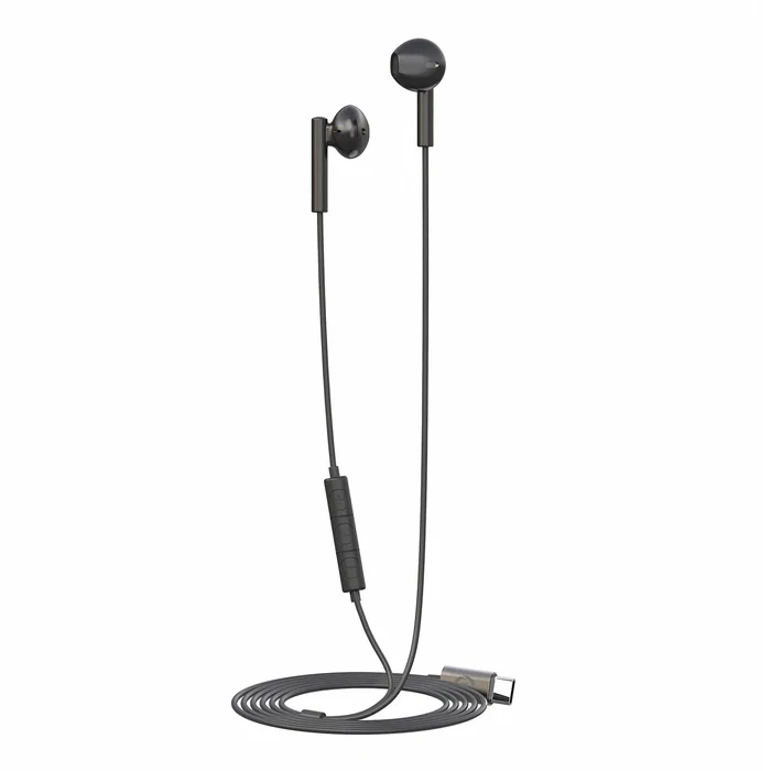 Celly UP1100TYPEC Auriculares Intraaurales con Micrófono para Llamadas y Música, Conexión USB Tipo-C, Negro