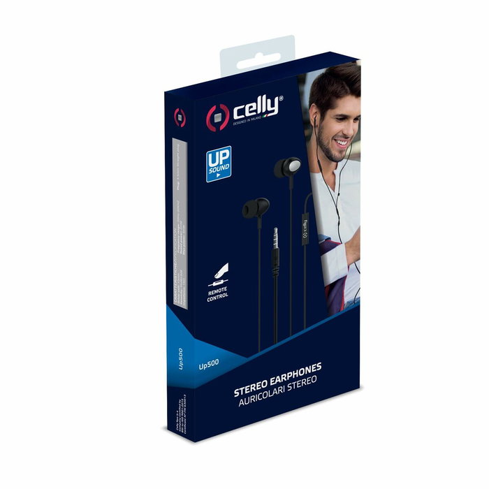 Celly UP500 Auriculares Alámbricos con Micrófono Negro