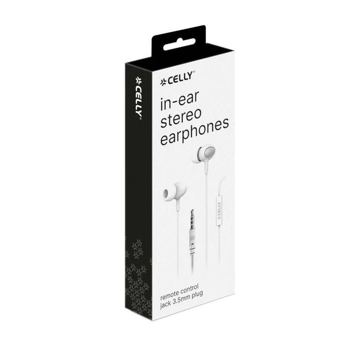 Celly Auriculares Intrauditivos con Micrófono Blancos UP500 Celly Auriculares Intrauditivos con Micrófono Blancos UP500