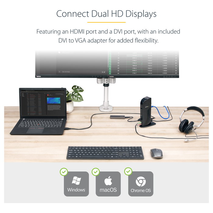StarTech.com Docking Station 12 en 1 con HDMI, DVI y 6 puertos USB