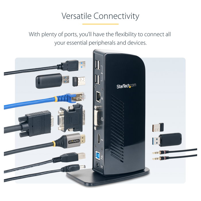 StarTech.com Docking Station 12 en 1 con HDMI, DVI y 6 puertos USB