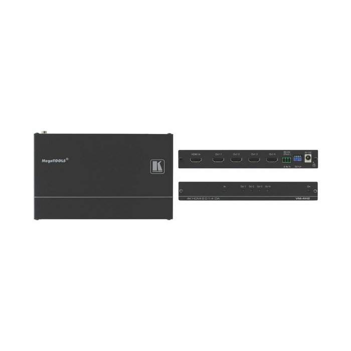 Kramer VM-4H2 Distribuidor Amplificador de Video HDMI 1:4 Negro