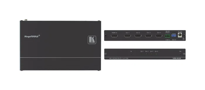 Kramer VM-4H2 Splitter Distribuidor Amplificador HDMI 2.0 1 en 4, 4K HDR10, HDCP 2.2, 17.82Gbps, Negro Kramer VM-4H2 Splitter Distribuidor Amplificador HDMI 2.0 1 en 4, 4K HDR10, HDCP 2.2, 17.82Gbps, Negro