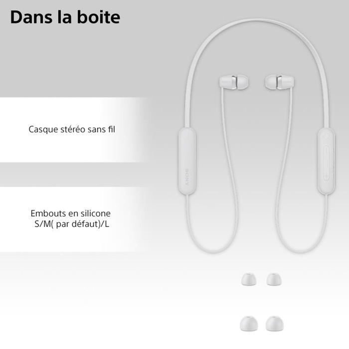 Sony WI-C100 Auriculares Inalámbricos Intrauditivos Blancos