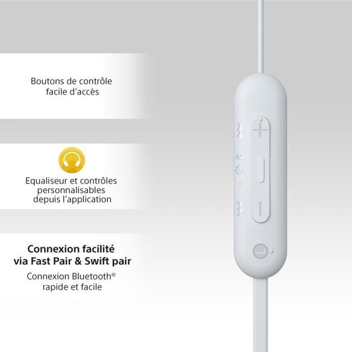 Sony WI-C100 Auriculares Inalámbricos Intrauditivos Blancos