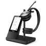 Yealink WH66 Auriculares Diadema Inalámbricos DECT para Microsoft Teams, Doble Micrófono Boom, Bluetooth 4.2, Base con Pantalla Táctil, 14h Batería, Negro