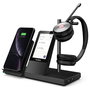 Yealink WH66 Auriculares Diadema Inalámbricos DECT para Microsoft Teams, Doble Micrófono Boom, Bluetooth 4.2, Base con Pantalla Táctil, 14h Batería, Negro