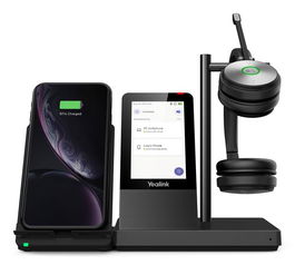 Yealink WH66 DECT Wireless Dual Auriculares Inalámbricos para Teams con Pantalla Táctil y Estación de Trabajo Todo en Uno