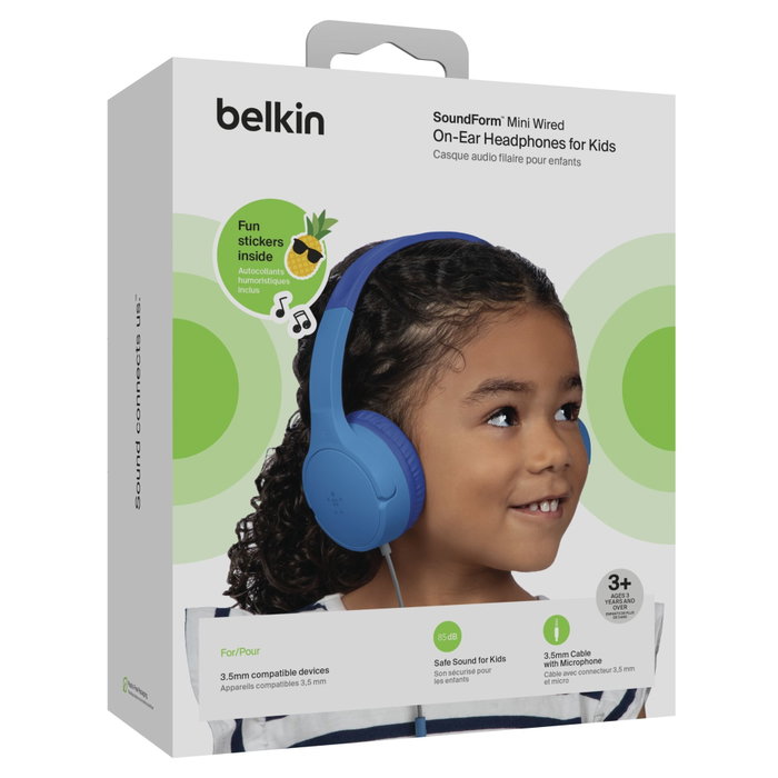 Belkin SoundForm Mini Auriculares Alámbricos On-Ear Azul