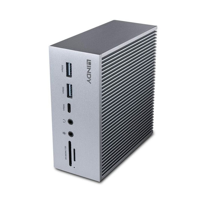 Lindy 43351 Base para portátil y replicador de puertos acoplamiento USB 3.2 Gen 1 Type-C gris