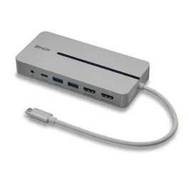 Lindy Base para portátil y Hub USB-C 3.2 Gen 1 Type-C Plata y Blanco