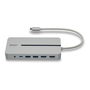 LINDY DST-Mx Duo Docking Station USB-C para Laptop/Macbook, 4K, 2x HDMI 1.4, Ethernet, 3x USB 3.2, Audio 3.5 mm, Alimentación, Plata/Blanco