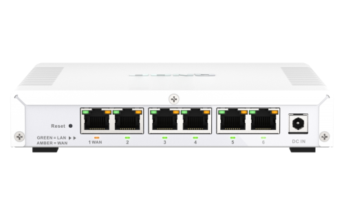 QNAP QHORA-321 Router 2.5 Gigabit Ethernet Blanco con 6 Puertos Ethernet LAN, 4GB Almacenamiento Flash y Procesador 2.2MHz