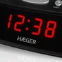 Haeger RA-06B.005B Despertador Digital Negro con Radio AM/FM, Pantalla LED, Función Snooze