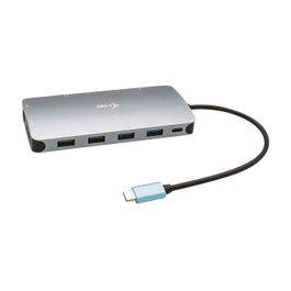 I-tec Nano Docking Station USB-C, Replicador de Puertos con 3x Monitores (HDMI, 2x DisplayPort), 100W Power Delivery, USB 3.0, USB 2.0, LAN, Audio