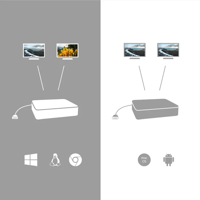 I-tec Adaptador USB-C a 2x HDMI 4K C31DUAL4KHDMI Negro
