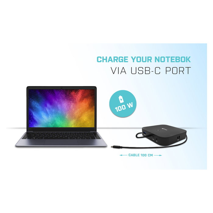 I-tec Docking Station USB-C con HDMI, DisplayPort y Power Delivery 100W