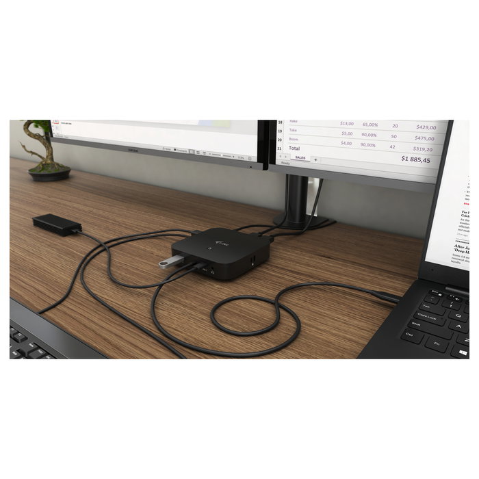 I-tec Docking Station USB-C con HDMI, DisplayPort y Power Delivery 100W
