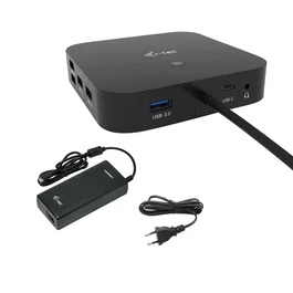 i-tec Docking Station USB-C C31HDMIDPDOCKPD PD100W Base Portátil Soporte 2 Monitores 4K/5K, 100W PD, LAN Gigabit, HDMI, DisplayPort, 6x USB 3.1/2.0, Audio, Kensington, VESA, Negro