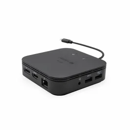 i-tec TB3TRAVELDOCKPD60W Estación de Acoplamiento Thunderbolt 3, Carga 60W, 2x 4K/8K, HDMI, DisplayPort, USB 3.1, Ethernet Gigabit, Incluye Adaptador 77W, Negro