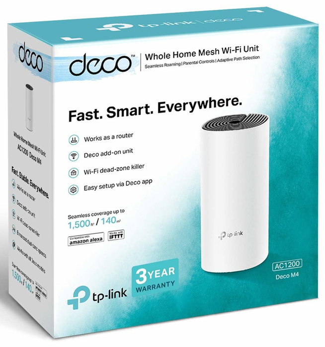 TP-Link Deco M4 Sistema Wi-Fi Mesh AC1200 Doble Banda (1-Pack) Blanco TP-Link Deco M4 Sistema Wi-Fi Mesh AC1200 Doble Banda (1-Pack) Blanco
