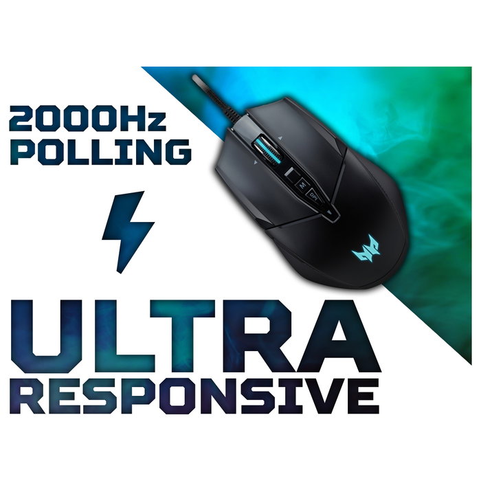 Acer Predator Cestus 335 Ratón Gaming Ambidiestro Óptico 19000 DPI 10 Botones Programables Negro para Juegos PC Windows Acer Predator Cestus 335 Ratón Gaming Ambidiestro Óptico 19000 DPI 10 Botones Programables Negro para Juegos PC Windows