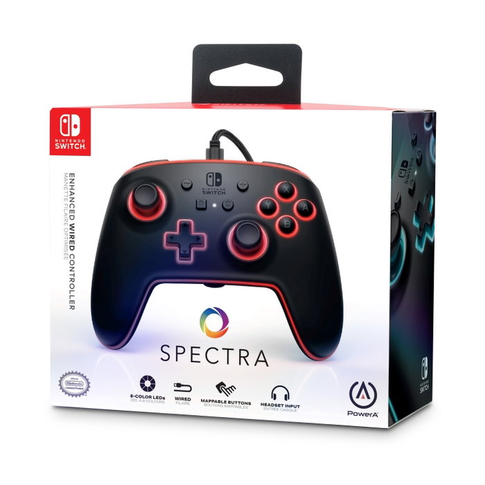 PowerA Spectra Mando con Cable para Nintendo Switch con Iluminación LED