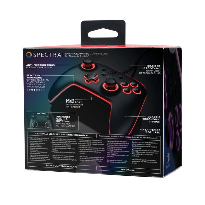 PowerA Spectra Mando con Cable para Nintendo Switch con Iluminación LED