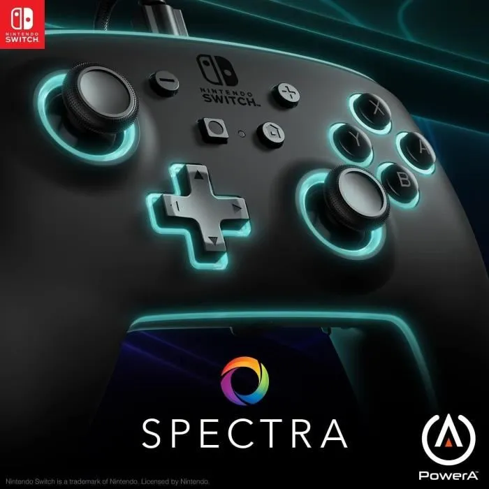 PowerA Spectra Mando con Cable para Nintendo Switch con Iluminación LED