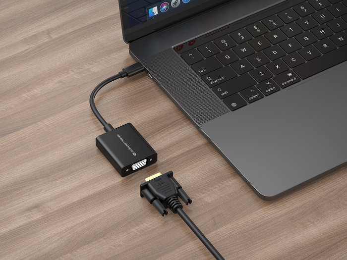 Conceptronic ABBY05B Adaptador USB-C a VGA 1080p (1920x1080) 60Hz, Cable 0.15m, Negro