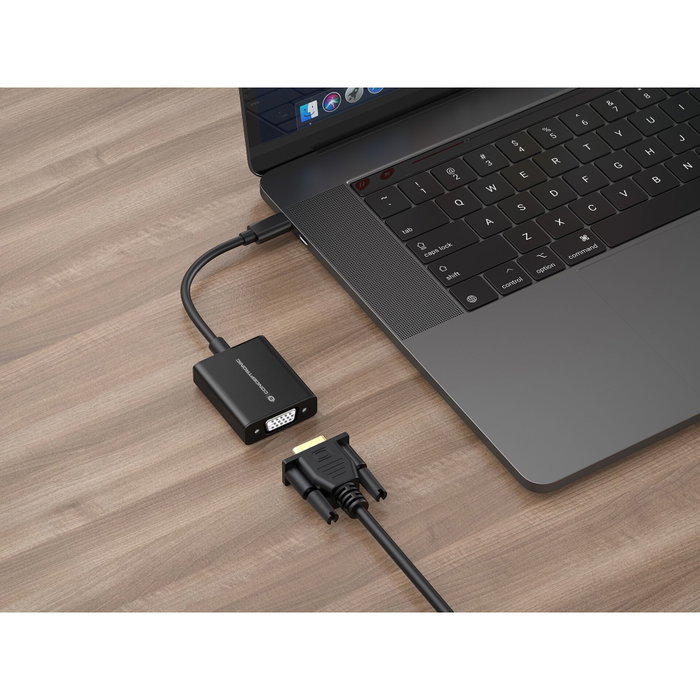 Conceptronic Adaptador USB-C a VGA ABBY05B 1080p 60Hz Negro