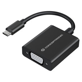 Conceptronic Adaptador USB-C a VGA 1080p 60Hz ABBY05B Negro