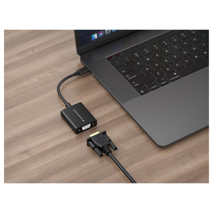 Conceptronic Adaptador USB-C a VGA 1080p 60Hz ABBY05B Negro