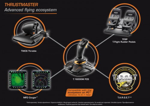 Thrustmaster T.16000M FCS Flight Pack Controller 2960782 Negro