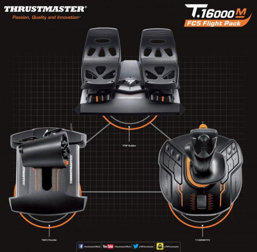 Thrustmaster T.16000M FCS Flight Pack Controller 2960782 Negro