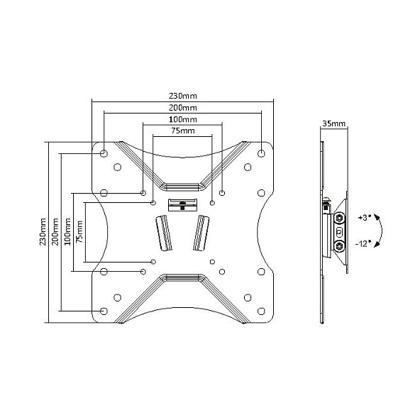 Equip Soporte de pared para TV 23-42 pulgadas Inclinable Negro