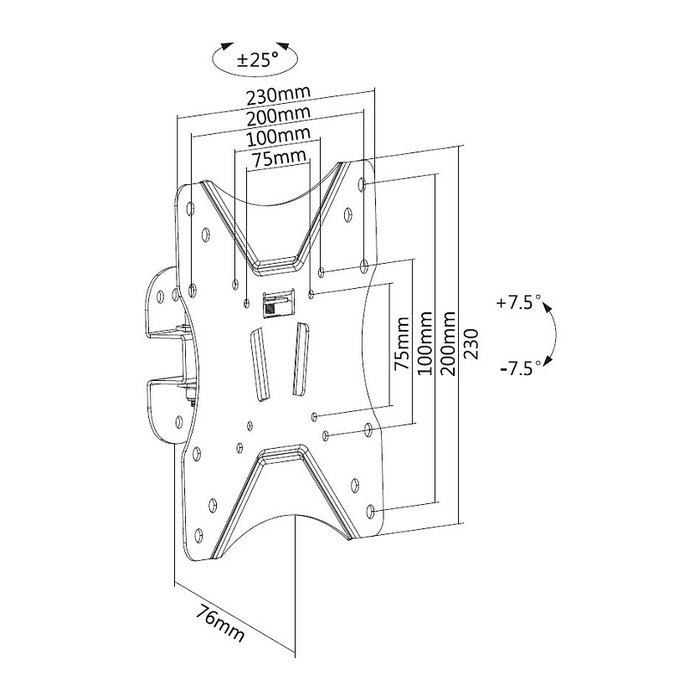 Equip Soporte de monitor para TV 23"-42" con soporte de inclinación y capacidad de carga de 25 kg