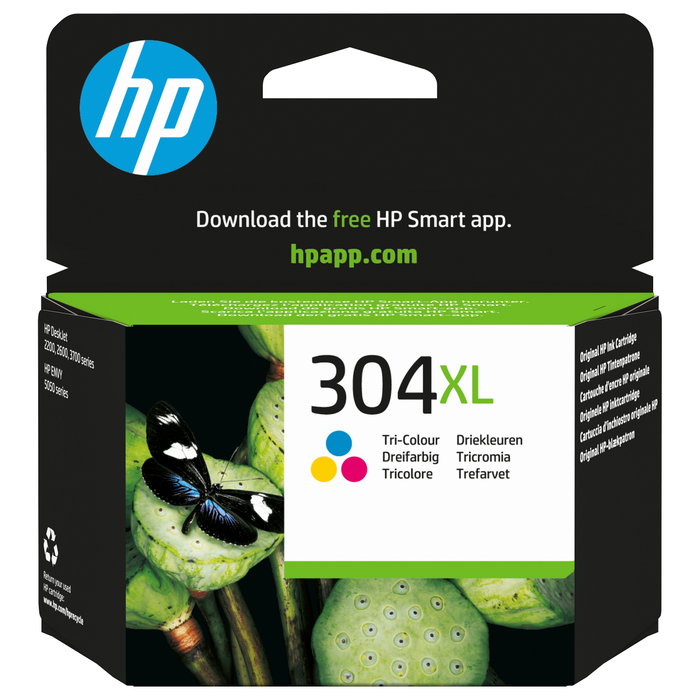 HP 304XL Cartucho de tinta Original Tricolor (Cian, Magenta, Amarillo) N9K07AE
