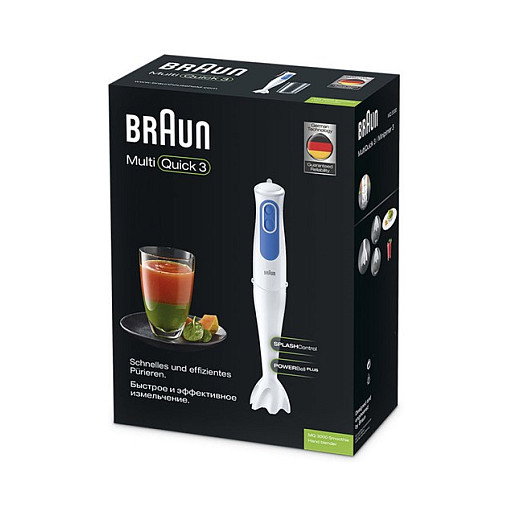 Braun Batidora de Inmersión Multiquick 3 MQ3000WH Smoothie, 700W, 0.6L, 2 Velocidades, Eje Metal, Acero Inoxidable Braun Batidora de Inmersión Multiquick 3 MQ3000WH Smoothie, 700W, 0.6L, 2 Velocidades, Eje Metal, Acero Inoxidable