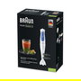 Braun Batidora de Inmersión Multiquick 3 MQ3000WH Smoothie, 700W, 0.6L, 2 Velocidades, Eje Metal, Acero Inoxidable