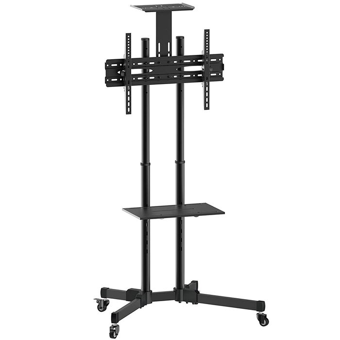 Equip Soporte de suelo con ruedas para TV, carrito multifuncional con estante ajustable, soporta hasta 50 kg, para pantallas de 37" a 70" Equip Soporte de suelo con ruedas para TV, carrito multifuncional con estante ajustable, soporta hasta 50 kg, para pantallas de 37" a 70"
