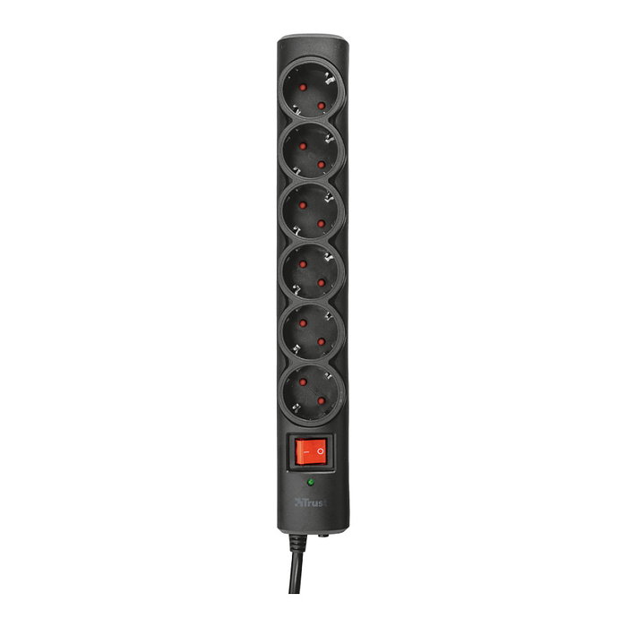 Trust Regleta 21059 con 6 Tomas de Corriente y Cable de 1.8m Negra