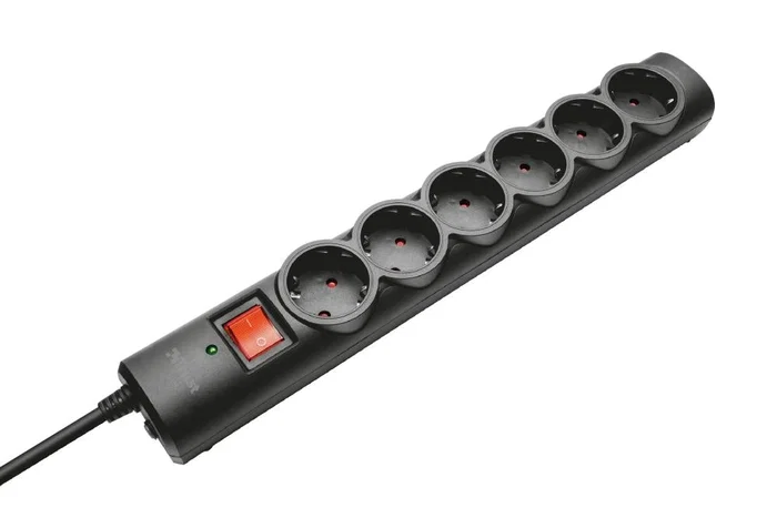 Trust Regleta 21059 con 6 Tomas de Corriente y Cable de 1.8m Negra