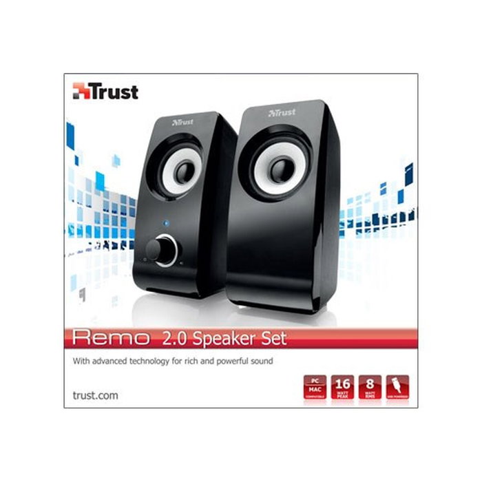 Trust Remo 2.0 Altavoces 2.0 de 8W RMS con Alimentación USB, Negro