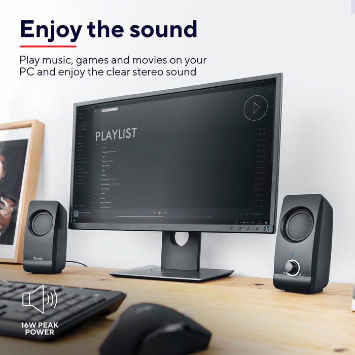 Trust Remo 2.0 Altavoces 2.0 de 8W RMS con Alimentación USB, Negro