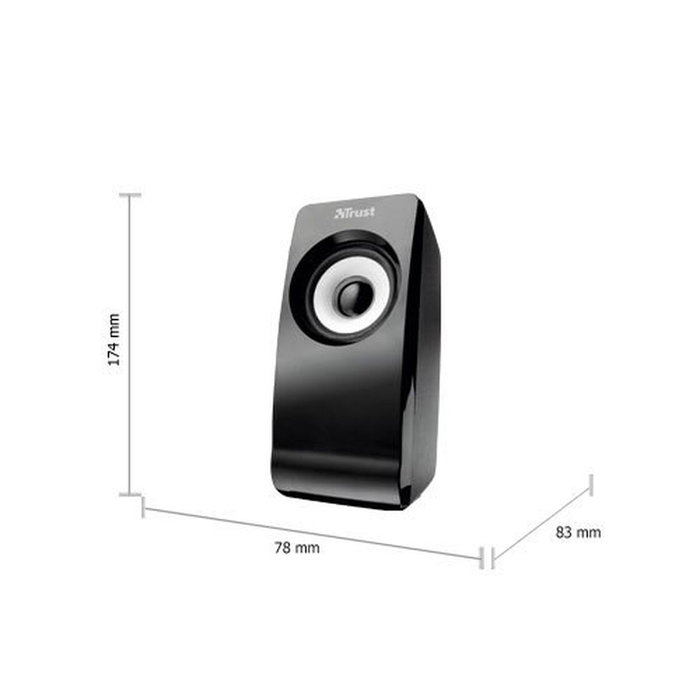 Trust Remo 2.0 Altavoces 2.0 de 8W RMS con Alimentación USB, Negro