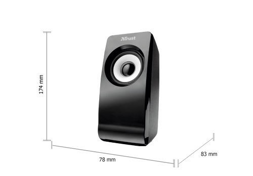 Trust Remo 2.0 Altavoces 2.0 de 8W RMS con Alimentación USB, Negro