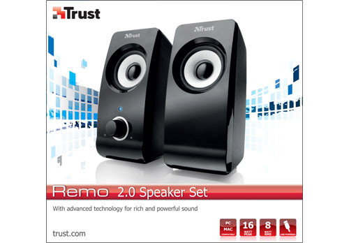 Trust Remo 2.0 Altavoces 2.0 de 8W RMS con Alimentación USB, Negro