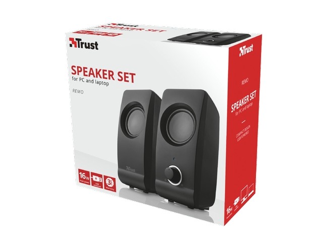 Trust Remo 2.0 Altavoces 2.0 de 8W RMS con Alimentación USB, Negro
